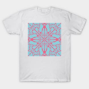 PINK AND BLUE ABSTRACT PATTERN T-Shirt